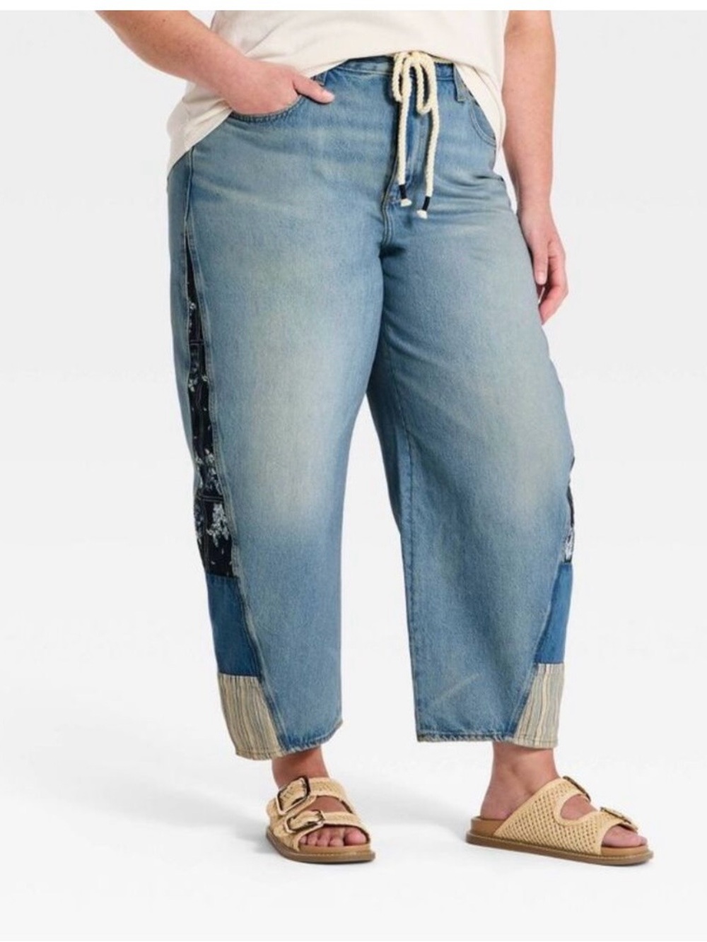 Target Light Blue Patchwork Boyfriend Jeans